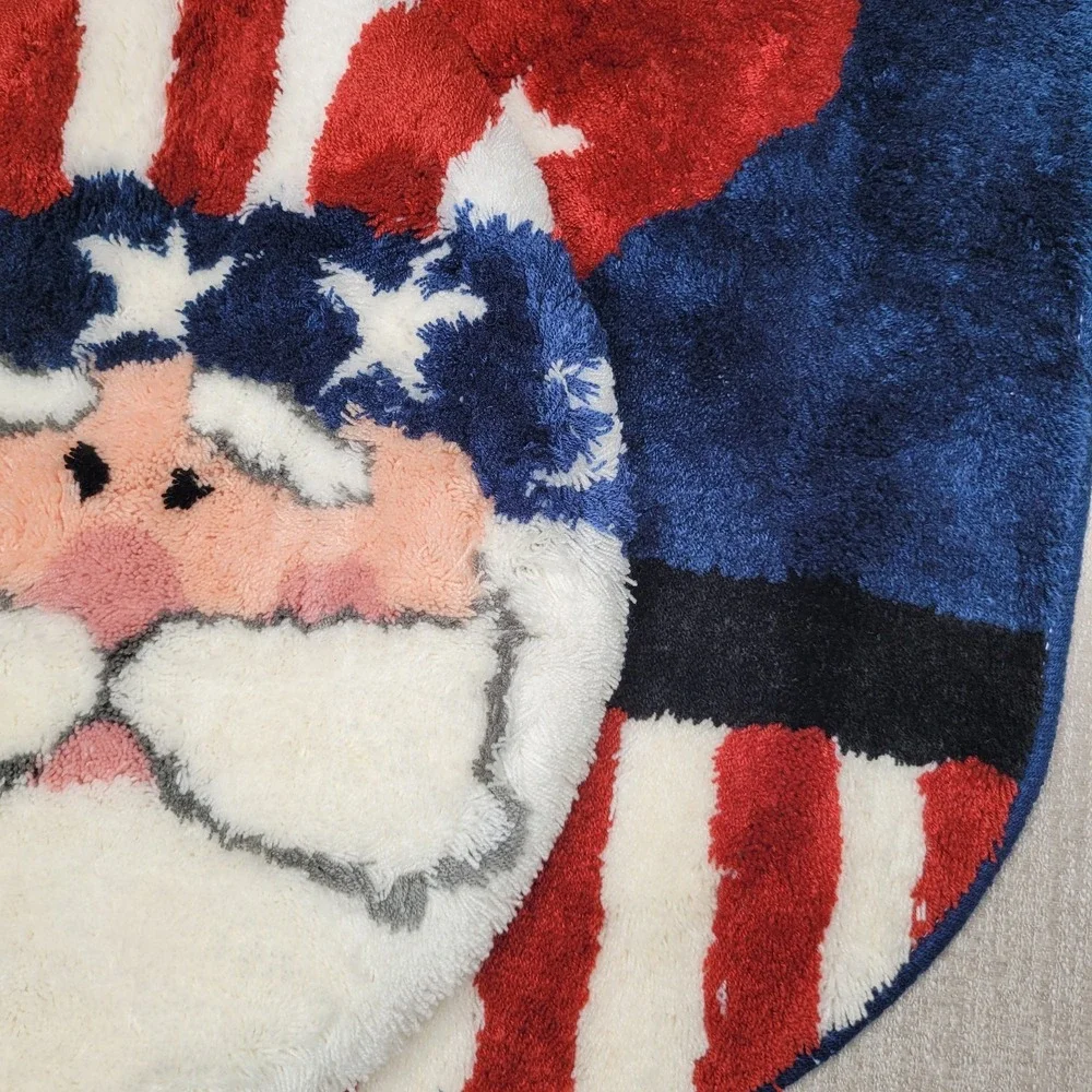 RARE Vintage Uncle Sam Patriotic Toilet Seat Cover & Toilet Rug Mat‎ NEW Go USA!
